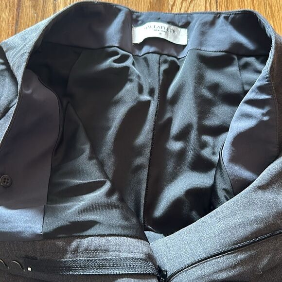 MM Lafleur 10 Clooney wool trousers charcoal grey ankle slit zip fly great cond - Picture 5 of 8